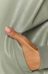 Chaquetas de Cuero PU Estilo Biker para Mujer, Chaqueta Varsity de Béisbol, Estilo Urbano, Chaqueta Bomber - Product Image 6