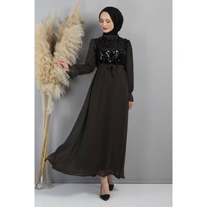 Vestido de Noche de Gasa con Estampado de Puntos, Corte A, Cintura Natural, Corto, Sencillo, para Fiesta, Talla XL, 100% Poliéster - Product Image 3