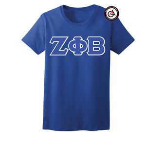 Camiseta bordada de Zeta Phi Beta Soror para mujer, Camiseta de algodón personalizada - Product Image 1