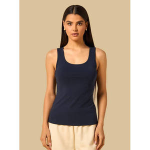 Débardeur de sport côtelé respirant pour femme avec bretelles spaghetti - Product Image 3