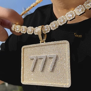 สร้อยคอ777เพชรโมอิสเพชร10K ตัวหนาสร้อยคอฮิปฮอปสีทองแบบไม่เหมือนใครของขวัญเครื่องประดับโรสโกลด์สุดๆสำหรับเขา - Product Image 5