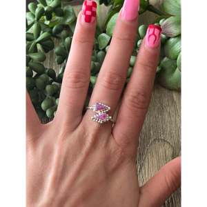 Rose Gold Plated Pink <b>Opal</b> Oval <b>Ring</b> Sterling Silver Adjustable Bezel Set - Product Image 2