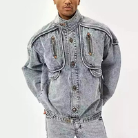 Nouvelle veste en jean décontractée et tendance, style vintage, personnalisée, pour l'hiver, avec boutons, idéale pour l'université et l'école, en coton 100% de haute qualité, coupe-vent