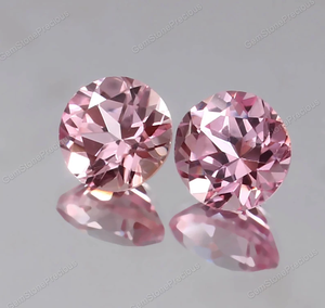 Venta al por mayor de calidad AAA Natural Rosa melocotón morganita corte radiante facetado redondo 10x10 piedras preciosas sueltas para joyería - Product Image 2