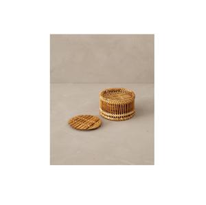 Dessous de verre en rotin fait main de forme ronde de style américain dans un dessous de table pour le dîner Accessoires de décoration intérieure - Product Image 2