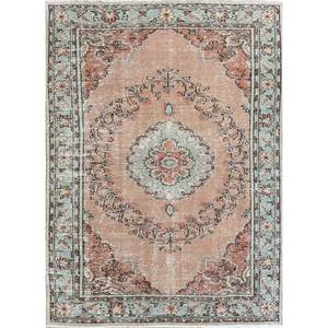 พรมขนสัตว์ถักมือสีเบจและสีน้ำตาลสไตล์วินเทจ รุ่น Pae-2603 สำหรับห้องนั่งเล่น ทางเข้าบ้าน โถงทางเดิน และห้องนอนสำหรับวัยรุ่น - Product Image 1