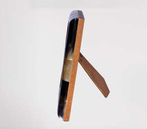 Luxury Natural Horn Inlay <b>Photo</b> <b>Frame</b> Genuine Multi Tone Rectangular Patchwork Design Desktop Display Elegant Organic Home - Product Image 3