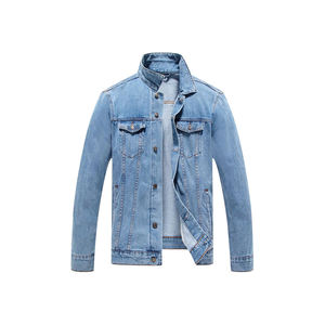 En stock élégant Vêtements d'extérieur avec logo personnalisé Veste denim délavé vintage à fermeture éclair Design personnalisé pour hommes - Product Image 1