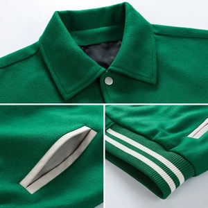 Custom Made Wool Varsity <b>Letterman</b> <b>Jacket</b> with Genuine Leather Sleeve Embroidery Patches Sports Basketball Team <b>Jackets</b> - Product Image 3