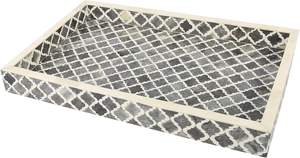 Plateau de service en incrustation d'os de couleur ivoire à bord rond en forme de ractangule pour les utilisations des fournitures de restaurant et d'hôtel à la maison pour les usages quotidiens - Product Image 5