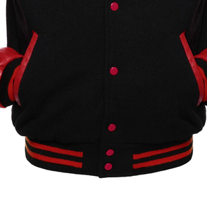 เสื้อแจ็คเก็ตเบสบอลแขนยาวพิมพ์ลายนูนแบบกำหนดเองสำหรับผู้ชาย เสื้อแจ็คเก็ต Letterman แบบเรียบ คอตั้ง สำหรับฤดูหนาว ขายส่ง - Product Image 2