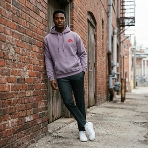 Sudadera con Capucha Gráfica Lavanda para Hombre, de Forro Polar, Estilo Urbano, Moda Casual, Top con Capucha, Ropa Personalizada al por Mayor OEM ODM - Product Image 5