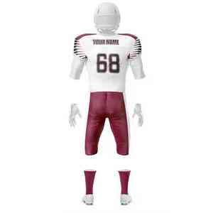 Uniforme de football américain de haute qualité, personnalisé, couleur unie, manches courtes, séchage rapide, respirant, 100% polyester, vêtements d'équipe à vendre - Product Image 2