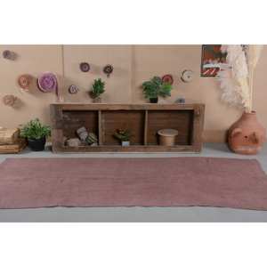 Alfombra turca Vintage moderna de 3,8x9,5 pies, forro de látex de lana hecho a mano púrpura, diseño de retazos rectangulares grandes, Tabriz, recién llegado - Product Image 1