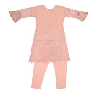 Girls Embroidered <b>Fancy</b> <b>Suit</b> 3 Pcs - Pink - Product Image 5