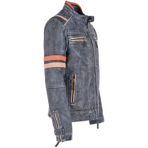 Chaqueta Bomber de Cuero Formal con Camuflaje, Holgada, para Hombre, Nueva, Lavable, con Cuello Redondo - Product Image 1