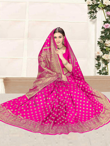 Trendmalls ผ้าไหม banarasi สำหรับผู้หญิงพร้อมเสื้อ unstitched ชิ้น (S11-Pink) งานแต่งงานแบบลำลองและเสื้อผ้าปากีสถาน - Product Image 5