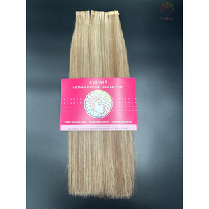 ผมต่อแบบตรงของคนบริสุทธิ์เวียดนามยาว18นิ้ว45ซม. สไตล์ลอนลึกผสม2สีเทปต่อผม - Product Image 4