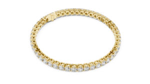 Pulsera de Compromiso de Oro Rosa de 14K con Diamante Redondo Cultivado en Laboratorio para Mujer, Regalo de Aniversario Nupcial Certificado de Lujo, Elegante - Product Image 2