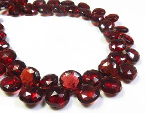 พลอยโกเมนแบบโมแซมเบียธรรมชาติ9 "ตัดลูกปัดสีแดง8-9มม. - Product Image 6