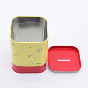 حصالة نقود معدنية مخصصة للأطفال على شكل علبة مربعة لحفظ النقود مع غطاء قابل للفتح - Product Image 3