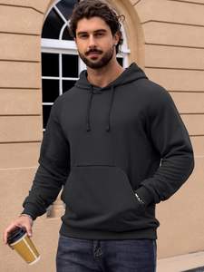 Sweat à capuche en éponge française 330 GSM avec logo personnalisé pour hommes sweat-shirt à capuche léger et urbain à coupe ample avec épaules tombantes 100% coton - Product Image 5