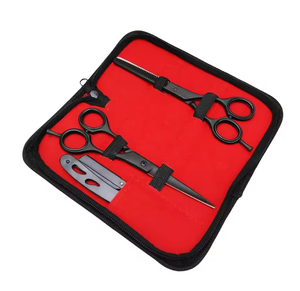 ชุดกรรไกรตัดผมพร้อมมีดโกนสีดำอุปกรณ์เสริมร้านเสริมสวยและชุดตัดผมส่วนตัว - Product Image 2