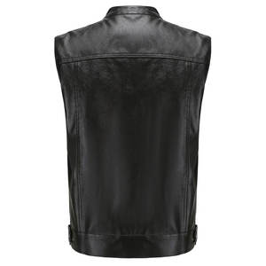 Chaleco de Cuero Suave al Tacto para Hombre, Material Ligero, Ajuste Cómodo, Estilo Casual Biker, para Uso Diario y Pedidos al por Mayor - Product Image 2