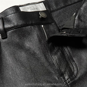 Pantalon en cuir taille haute à jambe large pour hommes, nouveau style de rue à la mode avec poches avant, vêtements en cuir de haute qualité au meilleur design - Product Image 6