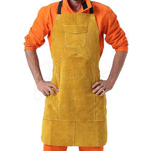 Tabliers de soudure résistants à logo personnalisé, faible MOQ, bretelles réglables, en cuir personnalisé, poches avant, vêtements de travail pour la protection - Product Image 1