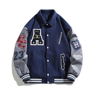Fabricante personalizado de alta calidad bordado mangas de cuero Letterman Varsity chaquetas para hombres Varsity chaqueta para hombre - Product Image 6