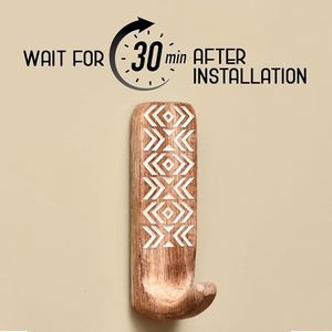 Ganchos adhesivos de madera de estilo bohemio, ganchos de pared adhesivos decorativos para llavero y almacenamiento colgante de ropa, sin daños en paneles de yeso - Product Image 6