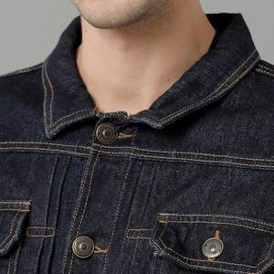 Look déchiré Produit de Mode Hommes Jeans Veste Manches Longues Col Boutonné Porter Léger 350gsm Hommes Denim Veste - Product Image 5