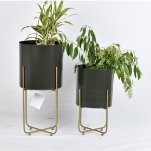 Jardinière en métal de qualité supérieure, écologique et légère, avec support en fer, designs tendance personnalisés pour le jardin - Product Image 2