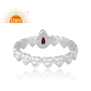 แหวนพลอยโกเมนธรรมชาติเงินสเตอร์ลิงสินค้าออกใหม่ผู้ผลิตเครื่องประดับดีไซน์ตามต้องการ - Product Image 2