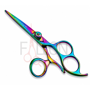 กรรไกรตัดผมทรงโค้งรุ่น Rainbow Ergonomic สำหรับมืออาชีพ ผลิตจากสแตนเลส เหมาะสำหรับร้านตัดผม  รับสกรีนโลโก้ กรรไกรทำผม - Product Image 1
