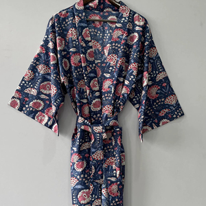 Women's Cotton Kimono Robe Block Printed Kimono Robes for Sleepwear - Product Image 1