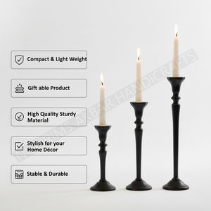 Fabuloso candelabro de aluminio negro, portavelas pulido brillante, decoración de mesa de comedor, fabricante de calidad de exportación - Product Image 6
