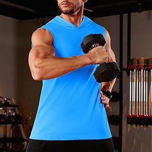 Personnalisé en gros imprimé sans manches pour hommes 100% coton 280gsm haute qualité poids lourd été gilet à capuche respirant OEM - Product Image 2