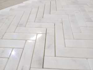 2025 Mosaicos de espiga Mármol blanco de Carrara Hojas de 30,5x30,5 cm Piedra natural de 1 "x 4" Hecho en Turkiye Paredes de la cocina de la sala de estar - Product Image 3