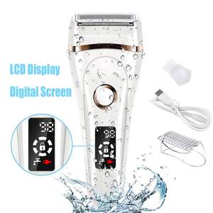 เครื่องโกนขนไฟฟ้าแบบชาร์จ USB สำหรับผู้หญิง ใบมีดเดี่ยว ใช้ได้ทั้งแบบเปียก/แห้ง สำหรับโกนขนบิกินี่ ใบหน้า ริมฝีปาก แขน กันน้ำ IPX7 พร้อมหัวเปลี่ยน ใช้แทนเครื่องมือ RV ได้ - Product Image 1