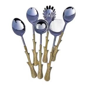 Couverts Décor De Table Couteau Cuillère Fourchette Argent Vaisselle Cuisine Poignée En Métal Argenté Couverts Salade Serveur - Product Image 5