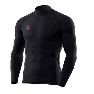 Vente en gros de chemises de compression personnalisées pour hommes, hauts de sport à manches longues et à séchage rapide, vêtements de jogging anti-UV pour la course à pied - Product Image 2