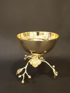 Bol de service décoratif en aluminium fini argent avec piédestal Bol élégant pour la maison, la cuisine, la table à manger, la fête et le mariage - Product Image 6