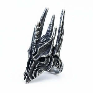 Alloy Lord of the <b>Rings</b> Vintage Style 18K Gold Plated Gemstone <b>Rings</b> Oval Cut Inlay with Rhodium Setting Gift - Product Image 1
