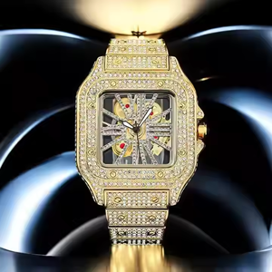 Montres de luxe VVS Moissanite diamant glacé faites à la main de haute qualité Buss Down mouvement automatique montres en acier inoxydable pour hommes femmes - Product Image 1