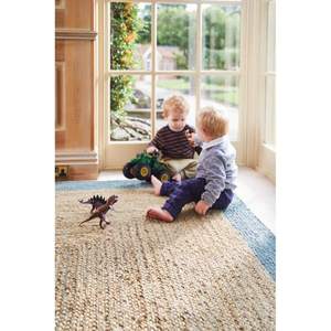 Tapis en jute bleu œuf de canard à bordures tissées Netline Home - Product Image 2