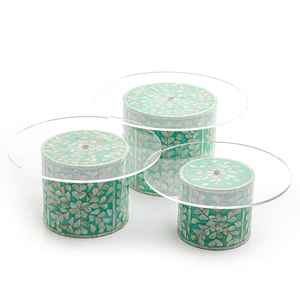 Base de perle de nacre verte, support à Dessert à un niveau/support à gâteau en acrylique/plateau à gâteau pour fête d'anniversaire et de mariage - Product Image 1