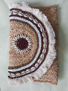 Bolsos De yute hechos a medida con adornos de concha y flecos de algodón, accesorios de moda para tiendas y tiendas de bolsas de Yute natural - Product Image 3