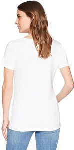 Approvisionnement d'usine prix fascinant t-shirt pour femme couleur unie col en v couleur unie t-shirt à manches courtes fabriqué au Bangladesh - Product Image 4